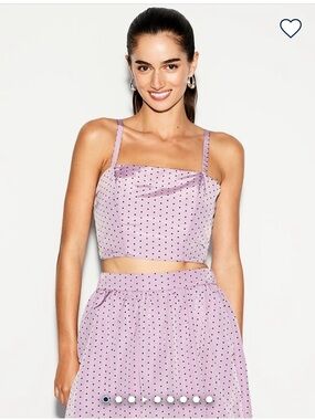 Lilac Polka Dot Crop Top